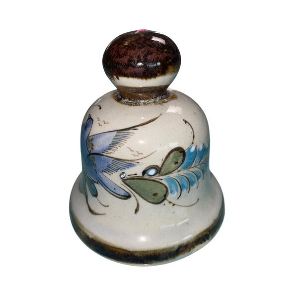 Ken Edwards Vintage Tonala Pottery Bell Folk Art Hand Painted Mexico - Picture 3 of 7